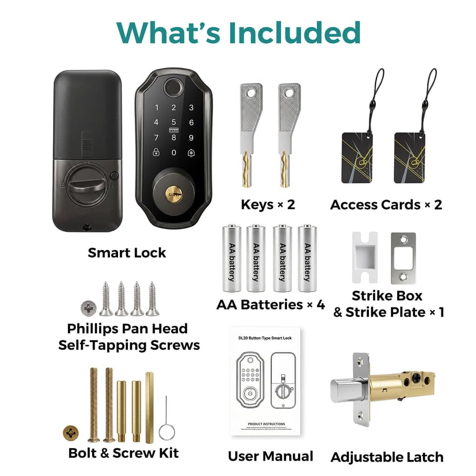 SJJ Aluminum Fingerprint Deadbolt detail photo 5 — Tuya/TTLock app