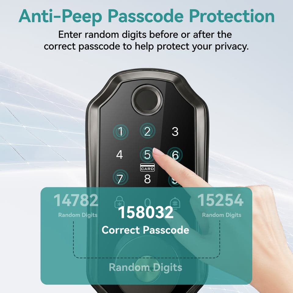 SJJ Aluminum Fingerprint Deadbolt Cloud detail photo 1 — Tuya/TTLock app