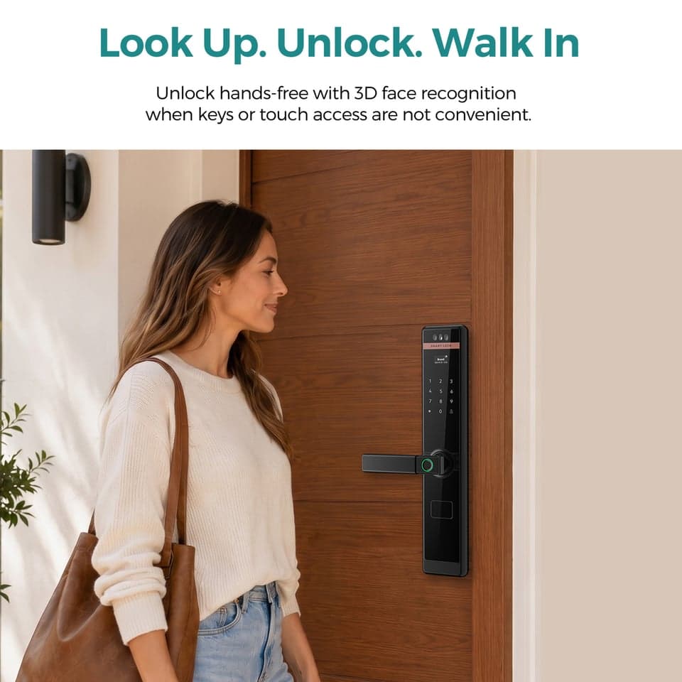 SJJ Aluminum Fingerprint Lever Lock detail photo 5 — Tuya/TTLock app