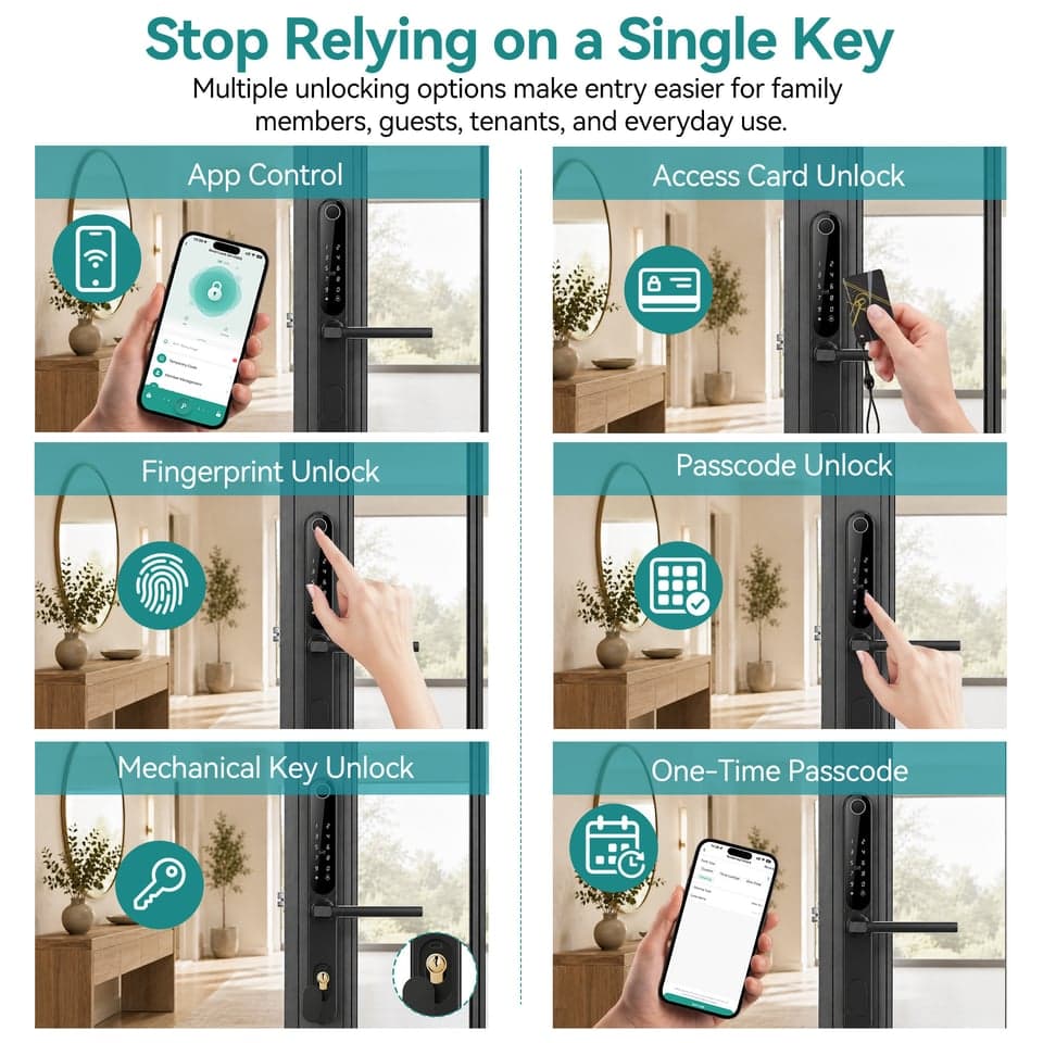 SJJ Aluminum Narrow Frame Lock detail photo 1 — Tuya/TTLock app