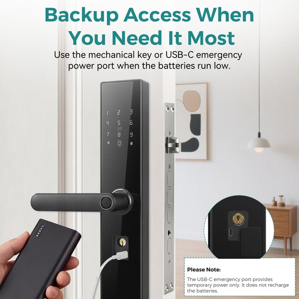 SJJ Fingerprint Lever Lock Entry detail photo 3 — Tuya/TTLock app