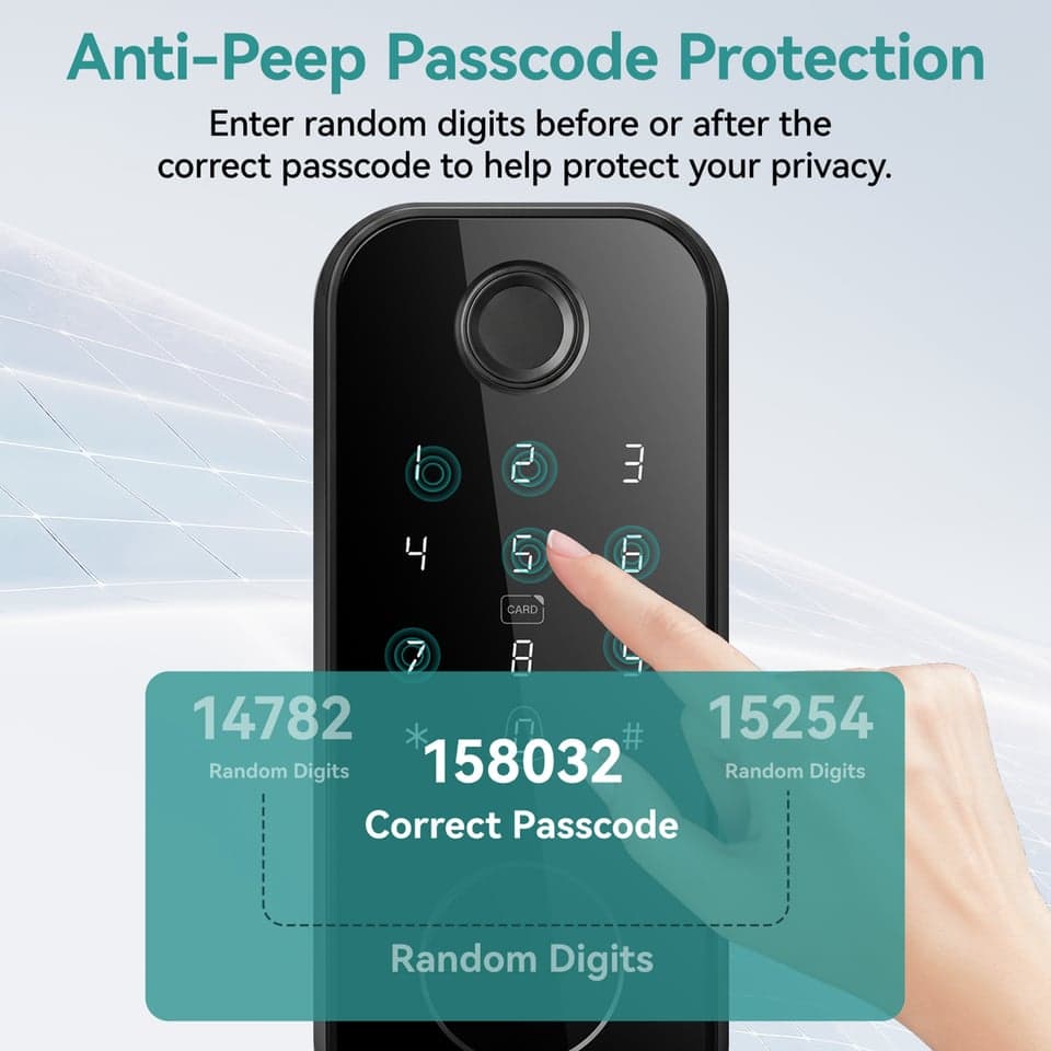 SJJ Fingerprint Deadbolt Aluminum Tuya detail photo 1 — Tuya/TTLock app