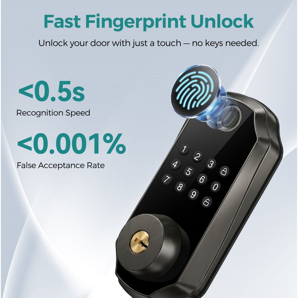 SJJ Fingerprint Deadbolt Hotel/Office detail photo 3 — Tuya/TTLock app