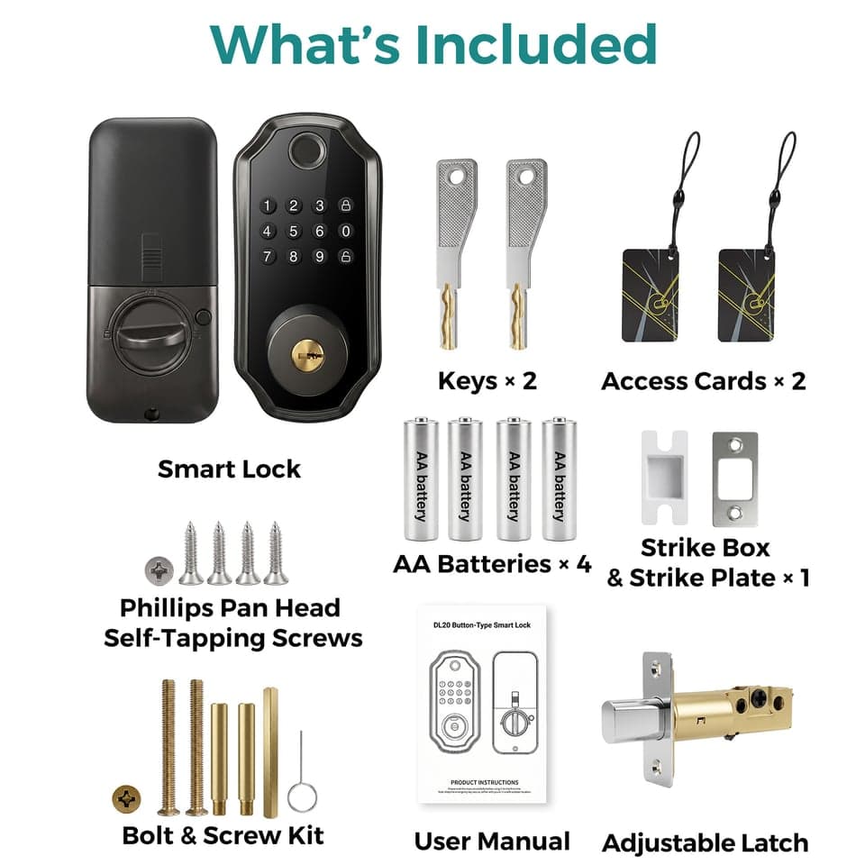 SJJ Fingerprint Deadbolt Hotel/Office detail photo 5 — Tuya/TTLock app
