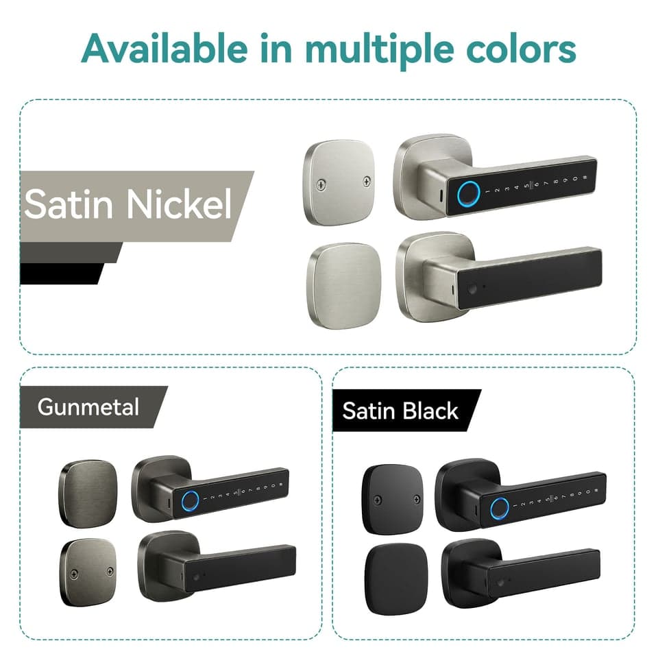 SJJ Fingerprint Lever Lock Aluminum Mid detail photo 4 — Tuya/TTLock app