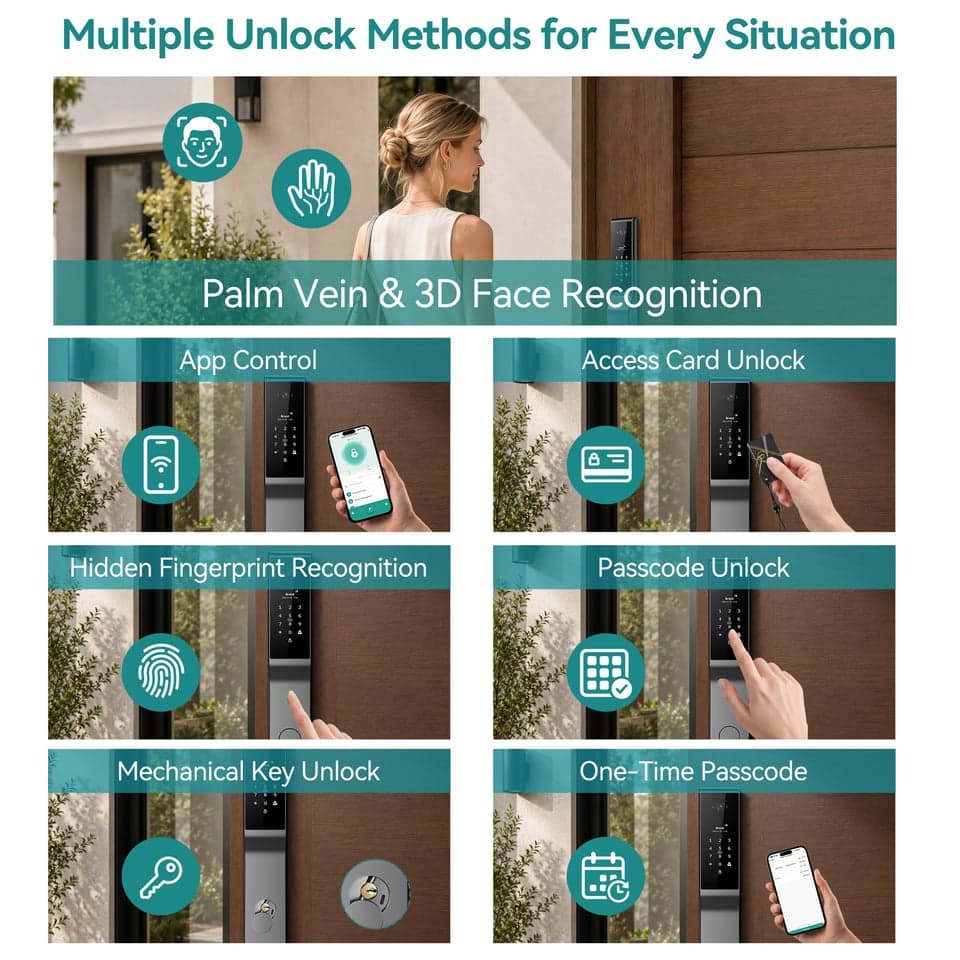 SJJ WiFi Full Auto Lock Palm Pro detail photo 2 — video peephole