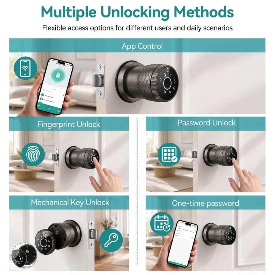 SJJ Smart Knob Lock detail photo 1 — Tuya/TTLock app