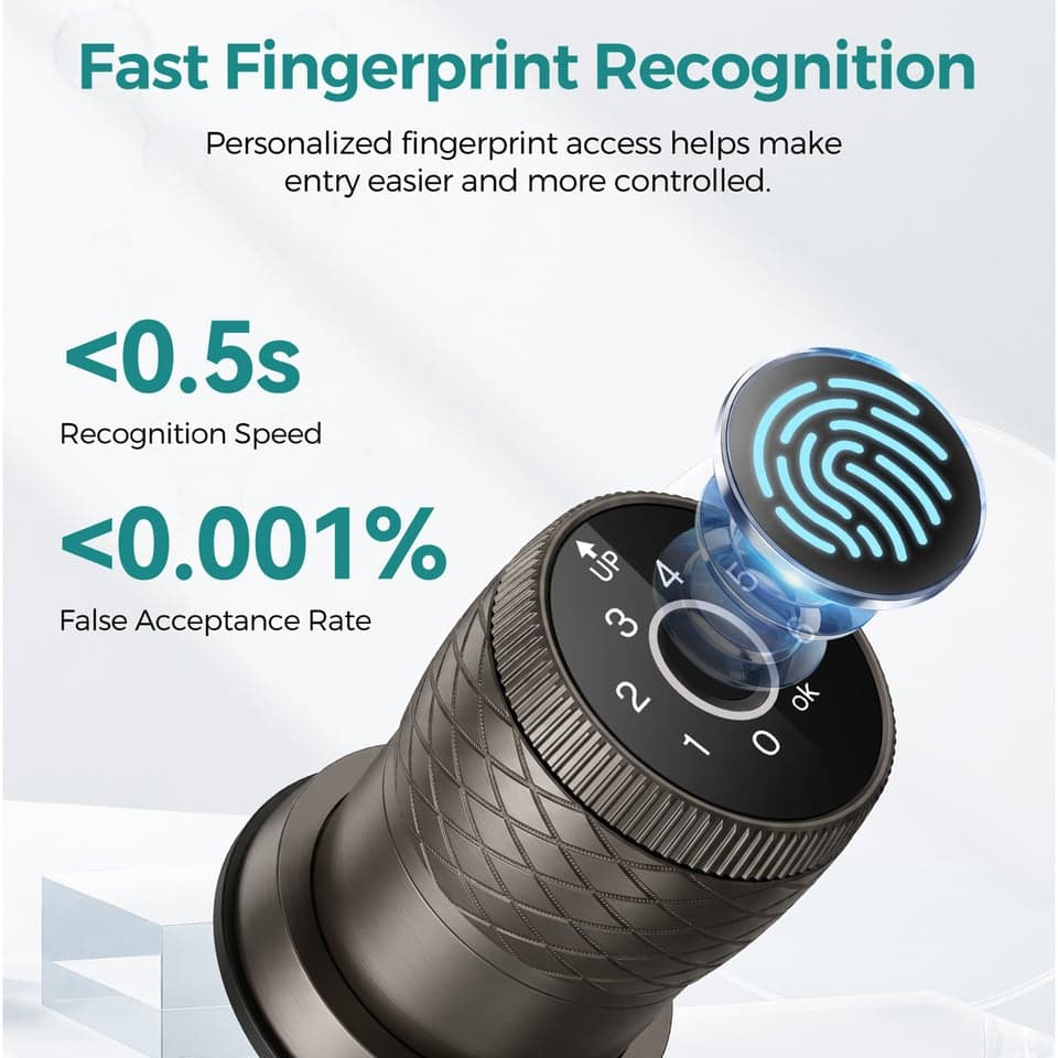 SJJ Smart Knob Lock detail photo 2 — Tuya/TTLock app