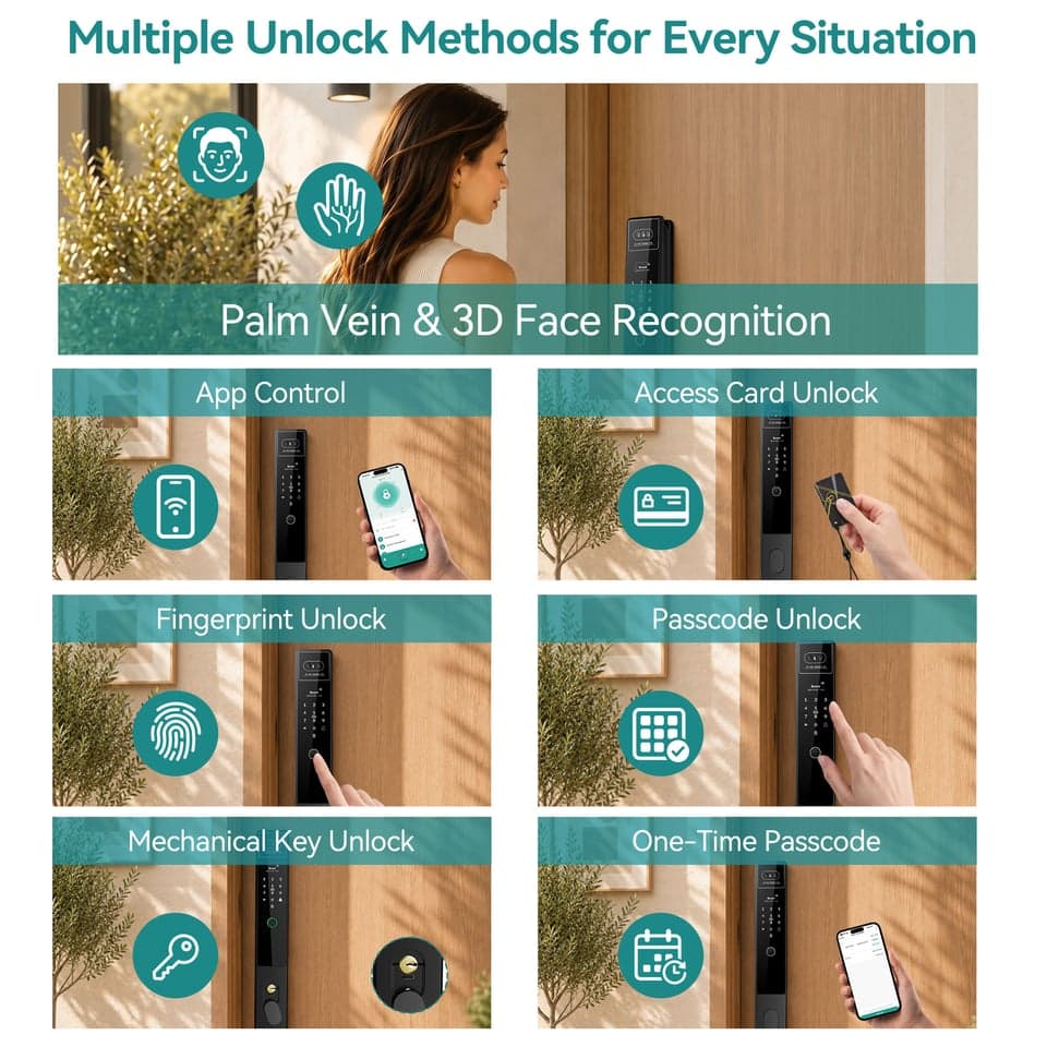 SJJ WiFi Full Auto Lock Wood/Steel detail photo 1 — video peephole